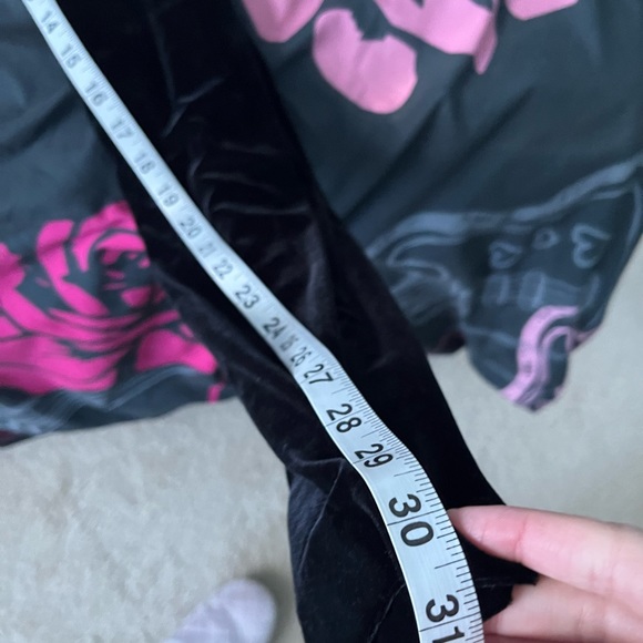 Betsey Johnson crushed velvet black jumpsuit L large - Picture 5 of 6